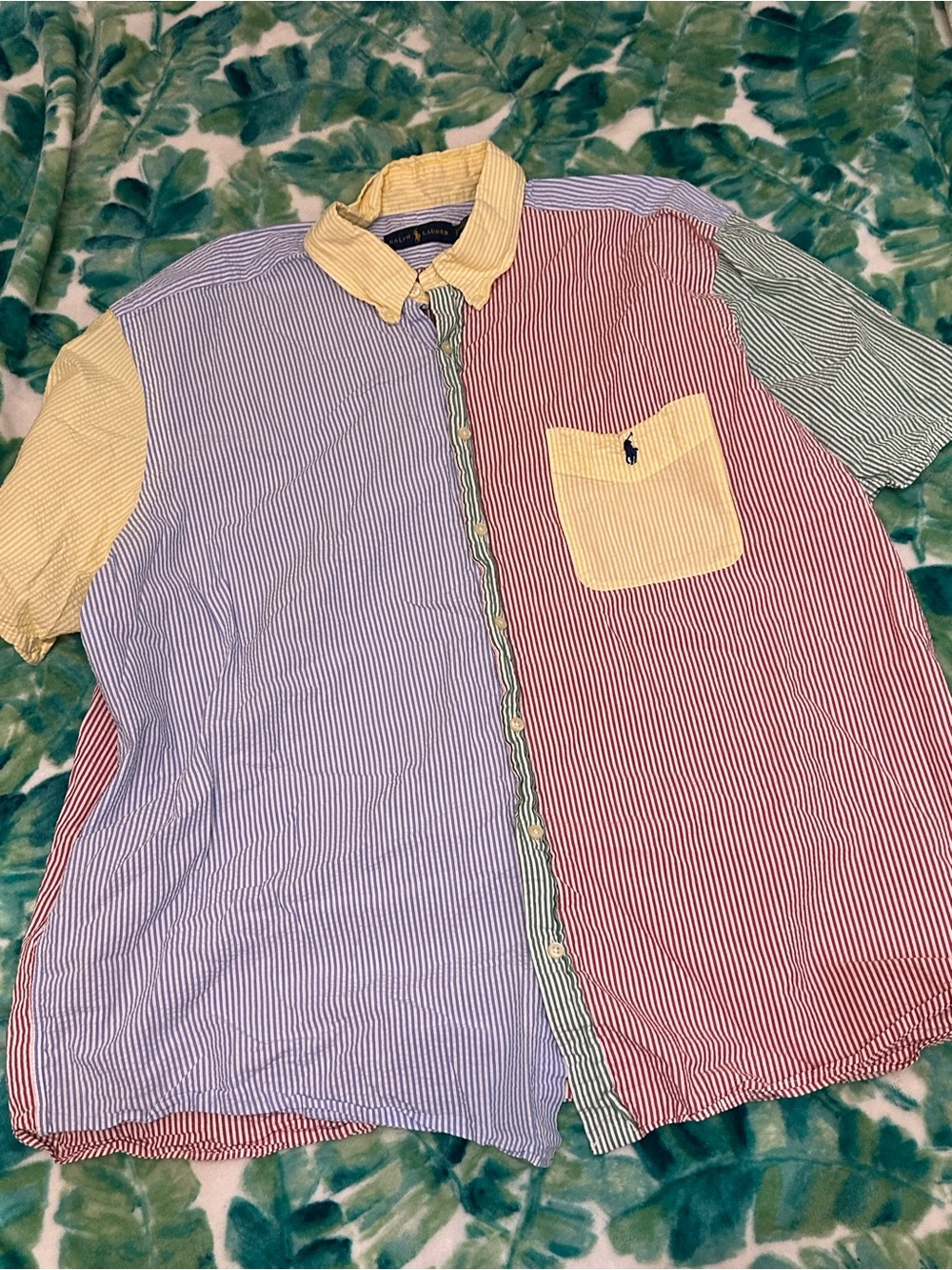 Vintage Ralph Lauren Seersucker Striped Shirt,2XB